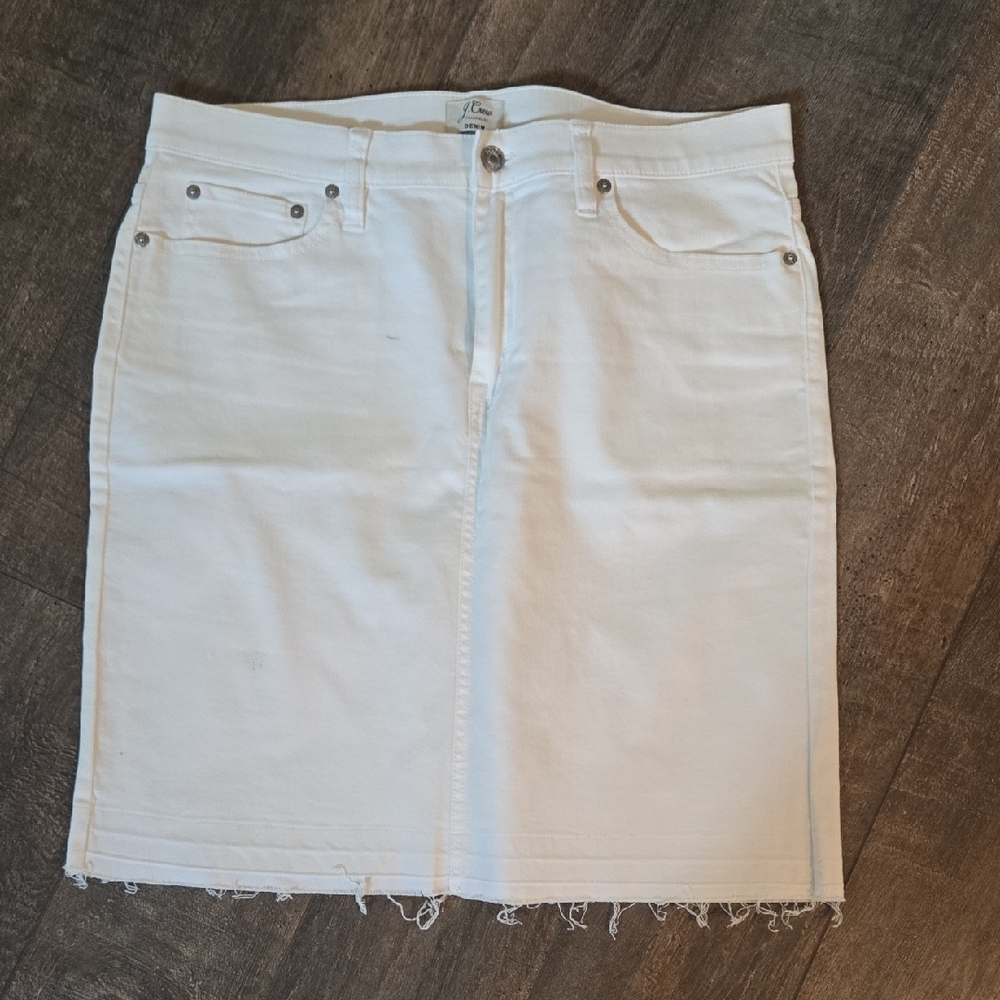 J. Crew Cream Pencil Denim Skirt